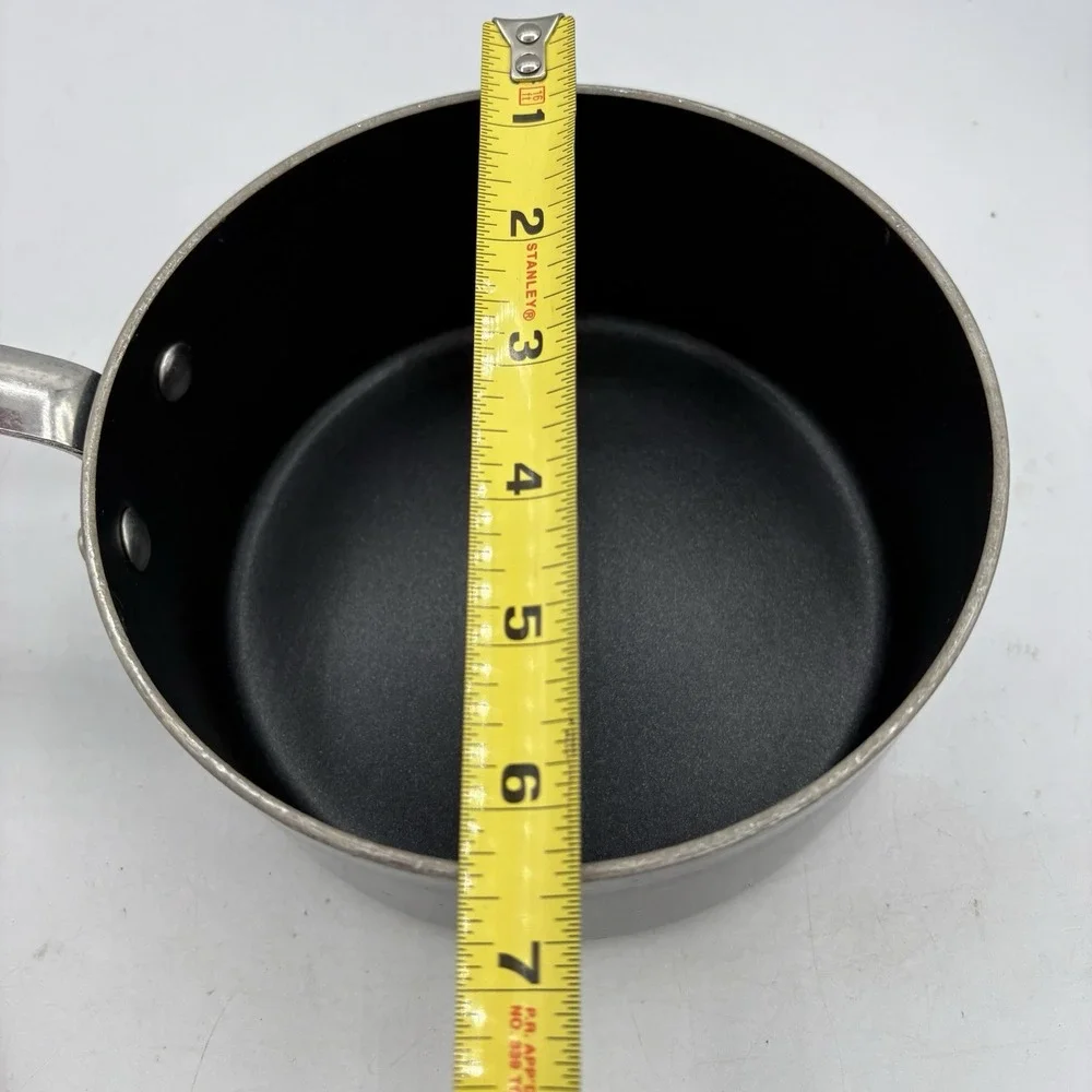 Guy‎ Fieri Saucepan Pot 1.5 Quart 1.4 L w Glass Lid Black Non Stick